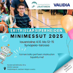 Kuvassa mainos Erityislapsiperheiden minimessuista.