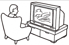 Ihminen katsoo televisiota